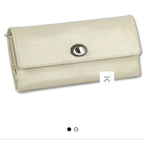 Jared WOLF London Travel Jewelry Roll Cream Leather storage box snakeskin